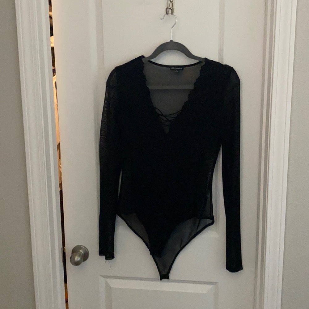 Sheer black bodysuit